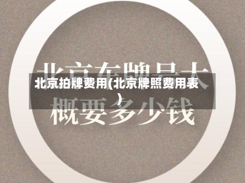 北京拍牌费用(北京牌照费用表)