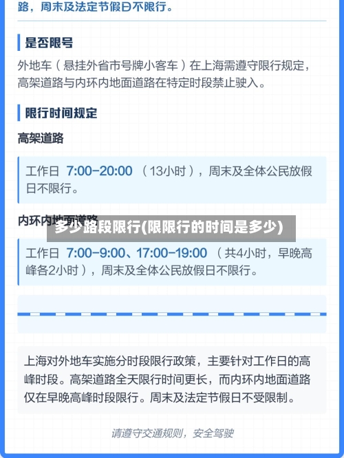 多少路段限行(限限行的时间是多少)-第2张图片
