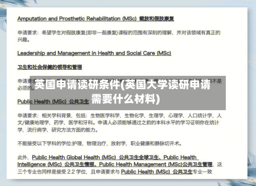 英国申请读研条件(英国大学读研申请需要什么材料)-第3张图片