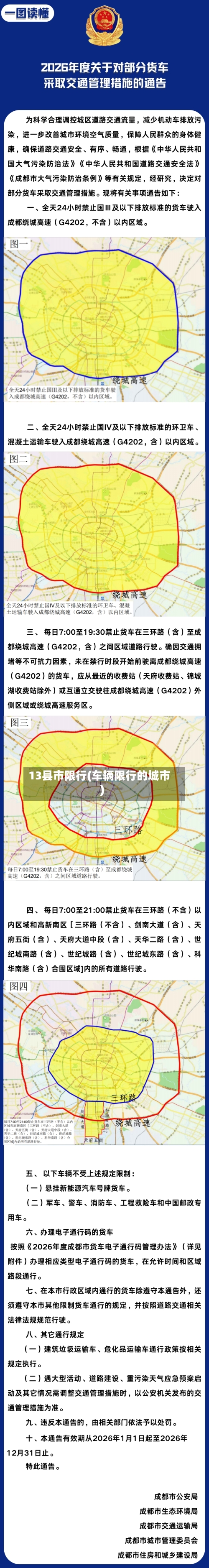 13县市限行(车辆限行的城市)