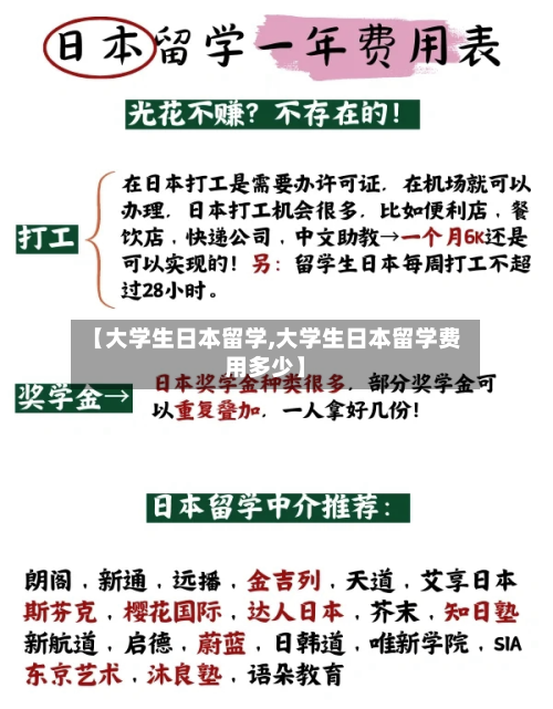 【大学生日本留学,大学生日本留学费用多少】