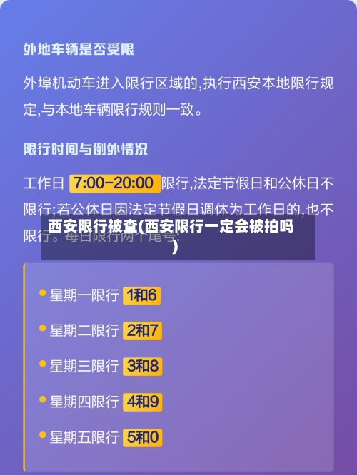 西安限行被查(西安限行一定会被拍吗)