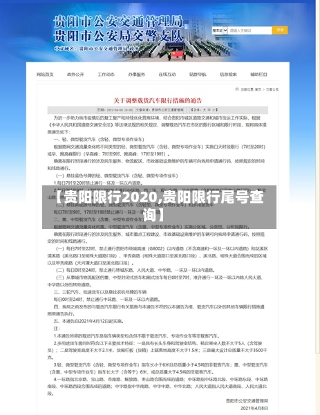 【贵阳限行2020,贵阳限行尾号查询】