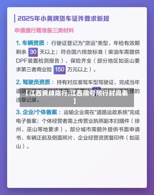 【江西黄牌限行,江西限号限行时间表】