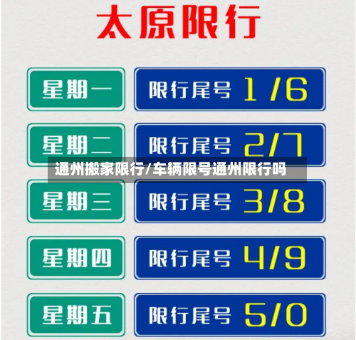 通州搬家限行/车辆限号通州限行吗-第3张图片