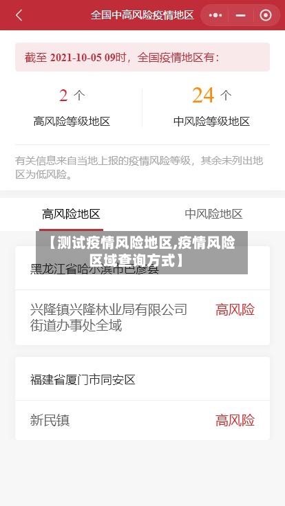【测试疫情风险地区,疫情风险区域查询方式】