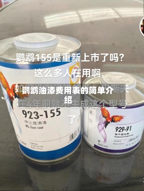 鹦鹉油漆费用表的简单介绍