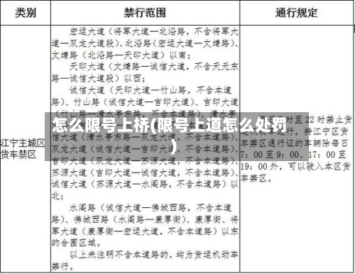 怎么限号上桥(限号上道怎么处罚)