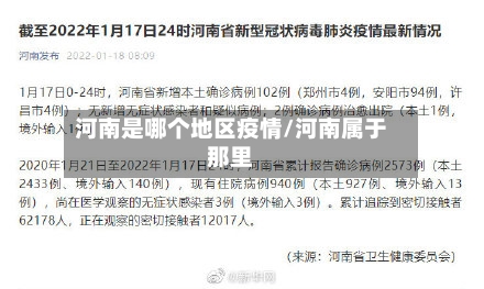 河南是哪个地区疫情/河南属于那里