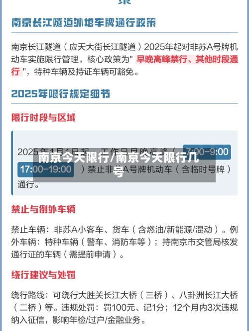 南京今天限行/南京今天限行几号