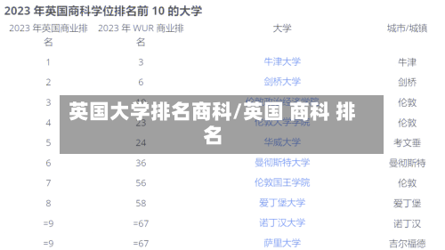 英国大学排名商科/英国 商科 排名