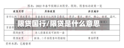 限贷国行/限贷是什么意思-第3张图片