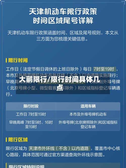 大鹂限行/限行时间具体几点-第3张图片