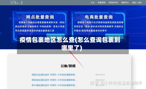 疫情包裹地区怎么查(怎么查询包裹到哪里了)