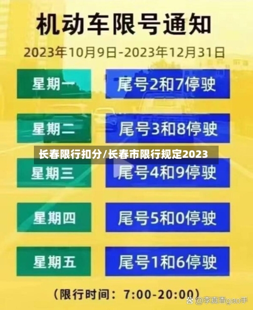 长春限行扣分/长春市限行规定2023