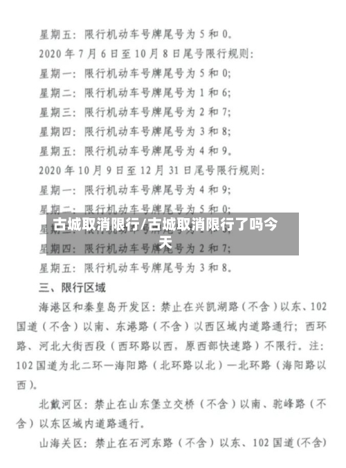 古城取消限行/古城取消限行了吗今天
