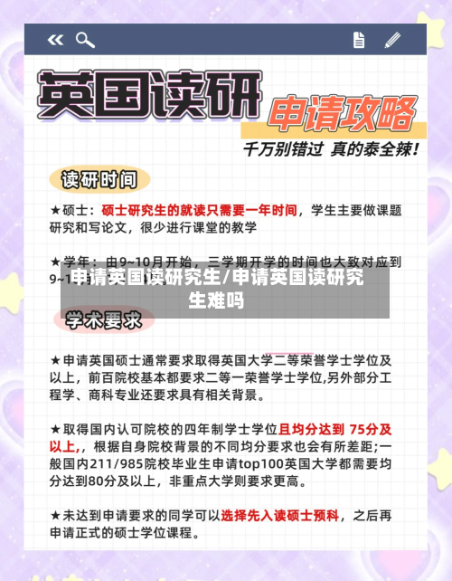 申请英国读研究生/申请英国读研究生难吗