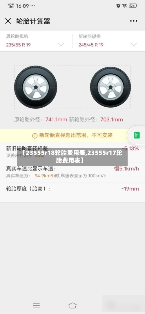 【23555r18轮胎费用表,23555r17轮胎费用表】