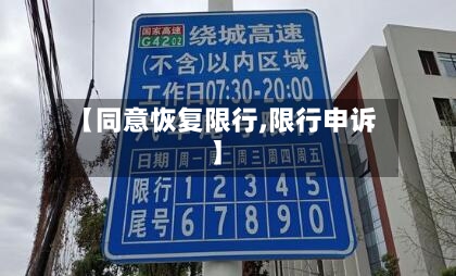 【同意恢复限行,限行申诉】-第2张图片