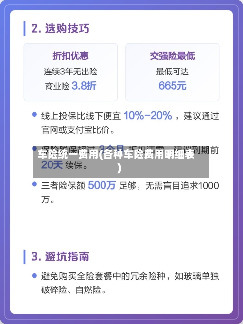 车险统一费用(各种车险费用明细表)-第2张图片