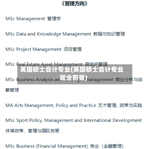 英国硕士会计专业(英国硕士会计专业就业前景)