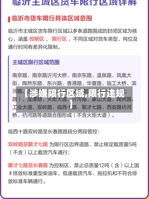 【涉嫌限行区域,限行违规】