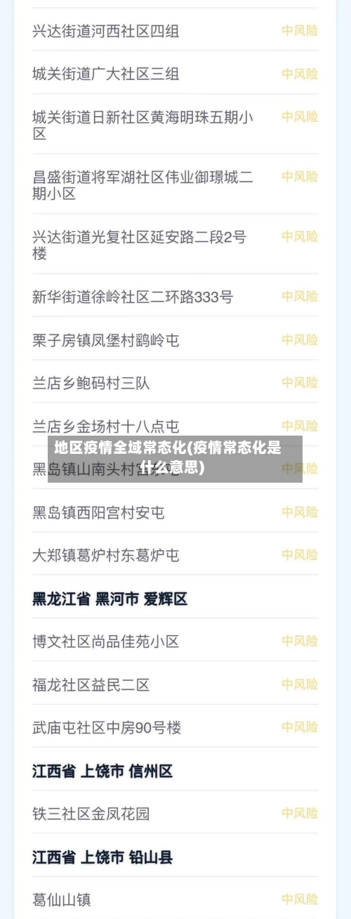 地区疫情全域常态化(疫情常态化是什么意思)