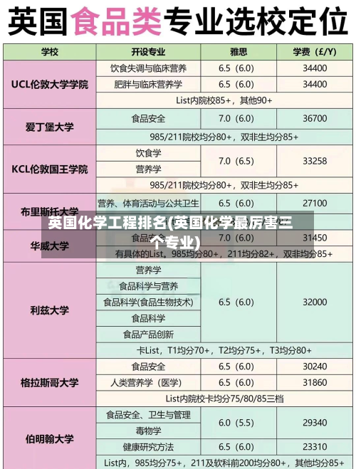 英国化学工程排名(英国化学最厉害三个专业)-第2张图片