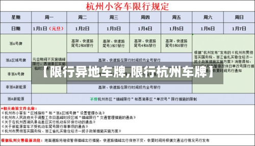 【限行异地车牌,限行杭州车牌】-第2张图片