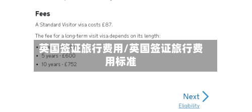 英国签证旅行费用/英国签证旅行费用标准