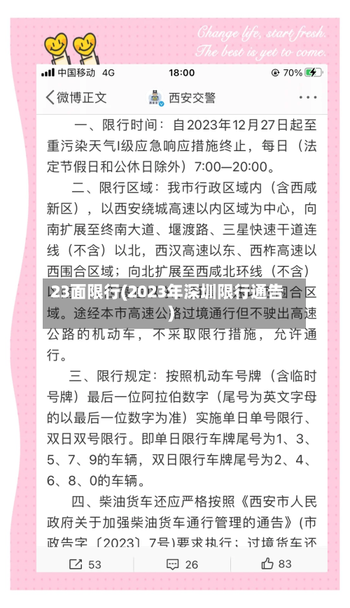 23面限行(2023年深圳限行通告)