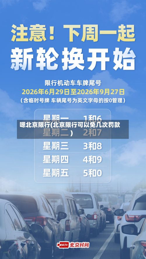 嗯北京限行(北京限行可以免几次罚款)