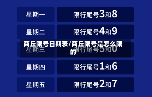 商丘限号日期表/商丘限号是怎么限的-第2张图片
