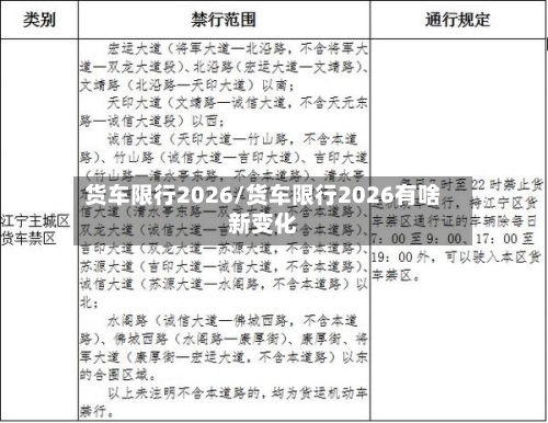 货车限行2026/货车限行2026有啥新变化-第3张图片