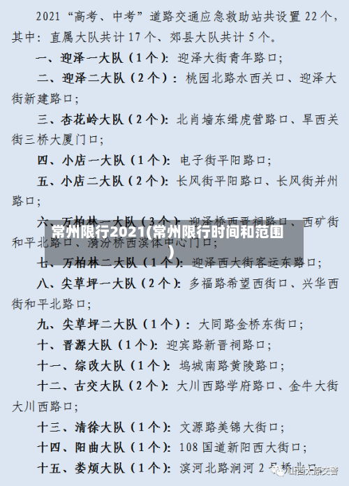 常州限行2021(常州限行时间和范围)