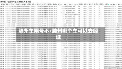 滕州车限号不/滕州哪个车可以去峄城-第3张图片