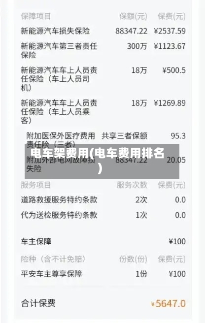 电车架费用(电车费用排名)