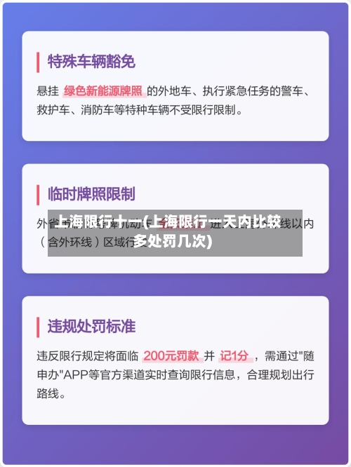 上海限行十一(上海限行一天内比较多处罚几次)