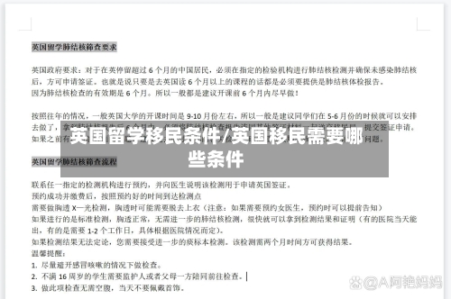 英国留学移民条件/英国移民需要哪些条件