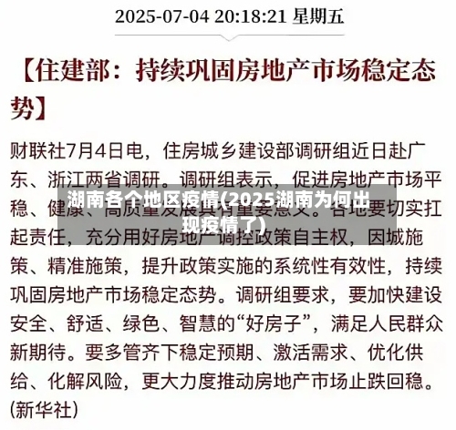 湖南各个地区疫情(2025湖南为何出现疫情了)-第3张图片