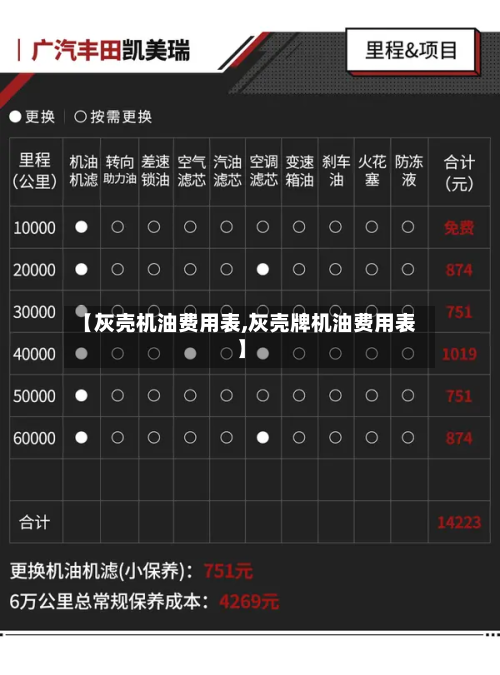 【灰壳机油费用表,灰壳牌机油费用表】-第2张图片