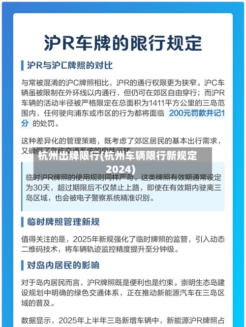 杭州出牌限行(杭州车辆限行新规定2024)