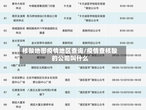 核酸地图疫情地区查询/疫情查核酸的公司叫什么-第2张图片