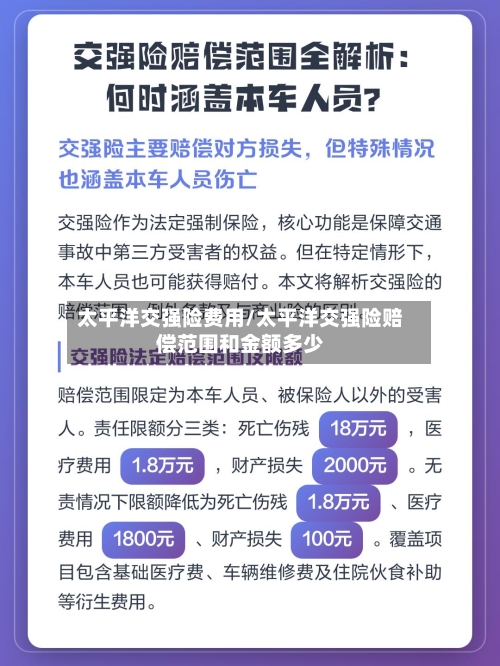 太平洋交强险费用/太平洋交强险赔偿范围和金额多少-第2张图片