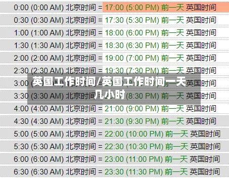 英国工作时间/英国工作时间一天几小时