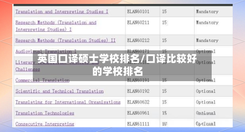 英国口译硕士学校排名/口译比较好的学校排名