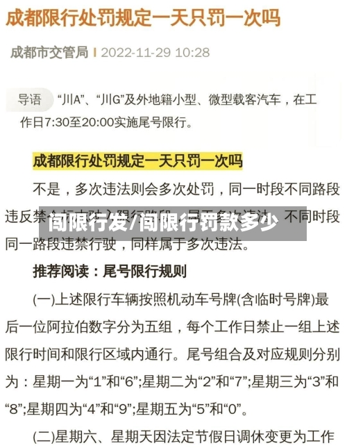 闯限行发/闯限行罚款多少