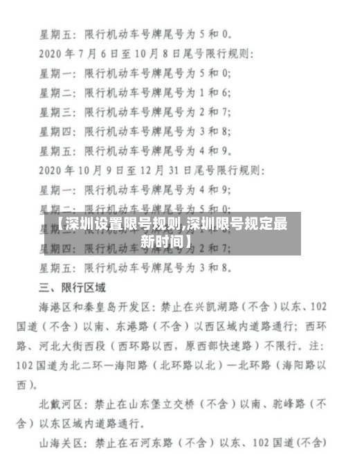 【深圳设置限号规则,深圳限号规定最新时间】-第3张图片