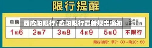 西咸阳限行/咸阳限行最新规定通知-第3张图片