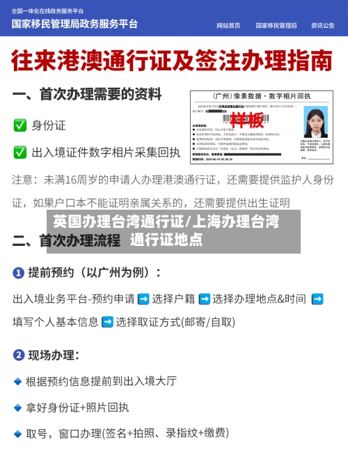英国办理台湾通行证/上海办理台湾通行证地点